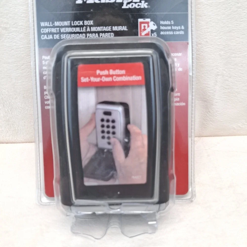 Master Lock Black Wall Mount Key Lock with Push Button Code Entry  5423D